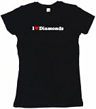 I Heart (Love) Diamonds Women's Babydoll Petite Fit Tee Shirt in 6 Colors Small thru XL