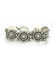 Sterling silver flower bracelet, Spinning Daisies
