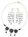 Earring Necklace Set Silver Amethyst Jewelry (gnklcs306)