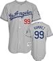 Manny Ramirez Grey Majestic Authentic 2010 Road On-Field Los Angeles Dodgers Jersey