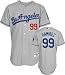 Manny Ramirez Grey Majestic Authentic 2009 Road On-Field Los Angeles Dodgers Jersey - 40