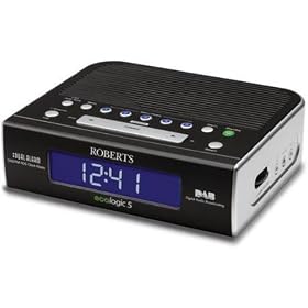 Roberts ECO5-BLACK Roberts ECO-5 DAB/FM Clock Radio in Black