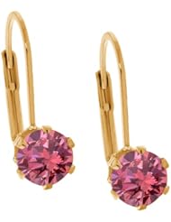 1.80 Ct Round Pink Diamond 14K Yellow Gold Earrings