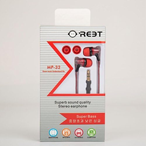 Headphones,Super Bass In-Ear Headphone,Wired Headset Earbuds for Sport Running (Red)