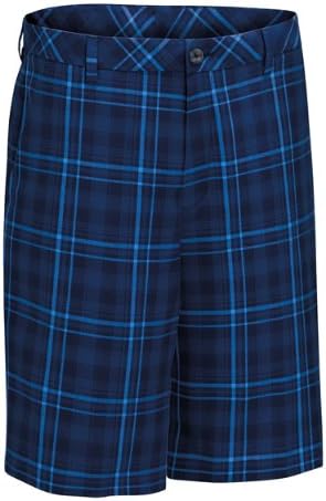 Ashworth Mens Madres Flat Front Plaid Shorts 30|Navy