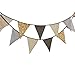 INFEI 3.5M/11.5Ft Multi-colored Floral Fabric Triangle Flags Bunting Banner Garlands for Wedding, Birthday Party, Outdoor & Home Decoration (Coffee)