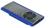 Rubberize Textured Hard Shell Polycarbonate Crystal Belt Clip Case Cover for Apple iPod Nano Nano-Chromatic 4th Generation 8 gb 16 gb + Bonus Young Micro Shoe Silicone Pouch for Nike+ Nike Plus Sensor (Nano Chromatic Not Included), Dark Blue
