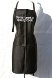 Black Embroidered Apron Never Trust a Skinny Cook