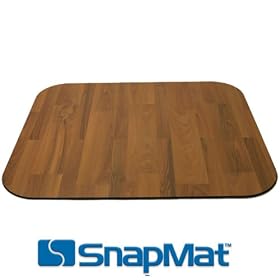 Wood Flooring Walnut Finish Executive Wood Chairmat by SnapMat 42 in. x 36 in.