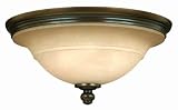 Hinkley 4241OB, Plymouth Round Glass Flush Mount Ceiling Lighting, 3 Light, 180 Total Watts, Bronze