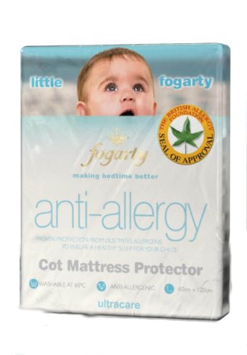 LITTLE FOGARTY ANTI ALLERGY COT BED QUILTED MATTRESS PROTECTOR