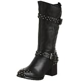 ALL BLACK Ladies Rough and Ready Studded Biker Boot by ALL BLACK