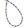 16 Inch Toggle Necklace with Austrian Crystals and Faceted Denim Lapis