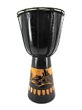 Produkt-Bild: 40cm Djembe Trommel Bongo Gecko Bali Schwarz Geschnitzt + Anleitung