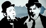 Laurel & Hardy - Large Handpainted Acrylic Pop Art Canvas (NOT A PRINT)
