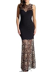 Sexy Chiffon/Polyester/Spandex Sleeveless Round Neck Sweetheart Mermaid Lace Evening Dress/Homecoming Dress/Little Black Dress/Prom Dress/Party Dress/Maxi Dress  with a Brush/Sweep Train 
