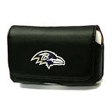 Apple iPhone 2 / 3G / 3GS / 4 / 4S Horizontal Pouch iPhone/Q/Centro, NFL Baltimore Ravens Carry Case with Belt Clip Universal Suitable for phones up to 4.5" H x 2.6" W x 0.6"