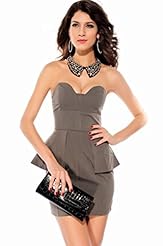Nylon/Polyester/Spandex Cocktail  Bandeau Neck Bodycon Dress/Club Dress/Evening Dress/Party Dress/Wedding Dress  With Ruffles