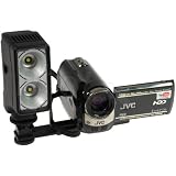 PhotxPro LED Continuous Twin Video Light (500CD) for DV/SLR/DSLR/camcorder lighting + 2200mAH battery+ charger + support bracket. Switchable between single and twin lamps for ideal lighting options.