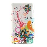 Lux Premium Designer Hard Crystal Snap-on Case for iPod Touch 2, 8GB, 32GB, 64GB (Cool White Autum Flower Floral Print)