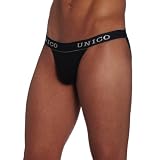 Mundo Unico Men's Tanga Copa Caribean Intenso Bikini, Black, Large