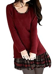 Pleated Plaid Print Polyester Mini Dress 