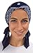 Classic Paisley Design Pre Tied Fitted Bandana Womens Head Wrap Scarf (Navy Blue)