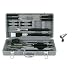 Mr. Bar-B-Q 160174 18-Piece Finger Grip and Stainless Steel Plastic Tire Track Case Tool Set and Magnetic Grill Light, Black