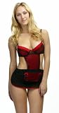 Rampage Dot Mesh Apron Babydoll w/ Satin Trim 41NA1XLZ1LL. SL160 Rampage Dot Mesh Apron Babydoll w/ Satin Trim