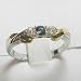 14K Two-Tone Gold Blue and White Diamond Three-Stone Ring