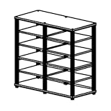 SALAMANDER DESIGNS SN40 M/A SYNERGY TWIN40 SERIES 5-SHELF AUDIO STAND W/ MAPLE WOOD BASE AND TOP, BLACK SHELVES AND SATIN ALUMINUM TUBES