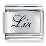 Name Liz Italian Charms Bracelet Link