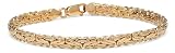 14k Yellow Gold 5mm Oval Italian Byzantine Bracelet, 8'