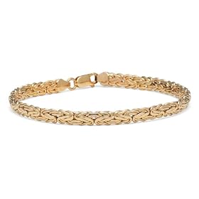 14k Yellow Gold 5mm Oval Italian Byzantine Bracelet, 8 by Amazon.com Collection