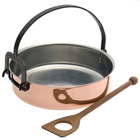 Copper Risotto Pan with Spoon