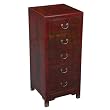Handmade Oriental Furniture - 41" Antique Style Red Leather Dresser - Traditional Heirloom