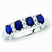 14K White Gold 0.11 ct. Diamond with Alternating 1 ct. Sapphire Anniversary Ring
