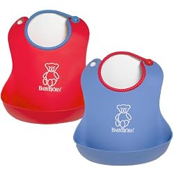 BABYBJ&Ouml;RN Soft Bib 2 Pack - Red/Blue
