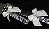 Ivory Ribbon Crystal Acrylic Cake Server Set with Rhinestone Accents