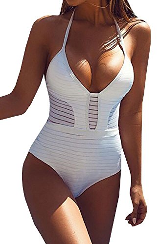 Ybenlow Women's One Piece Monokini Swimsuit Halter Bikini