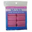 Soft 'N Style 1" Large Pink Foam Roller (10 Per Bag) (Pack of 6 Bags)
