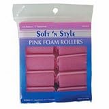 Soft 'N Style 1" Large Pink Foam Roller (10 Per Bag) (Pack of 6 Bags)