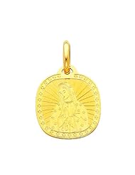 14K Yellow Gold Religious Our Lady of Guadalupe Charm Pendant