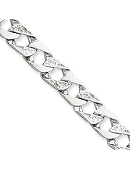 14K White Gold, 7.35mm Fancy Link Bracelet - 7 Inch