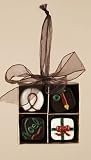 Chocolate Shop 4-Piece Candies in Square Gift Box Christmas Ornament 2.75