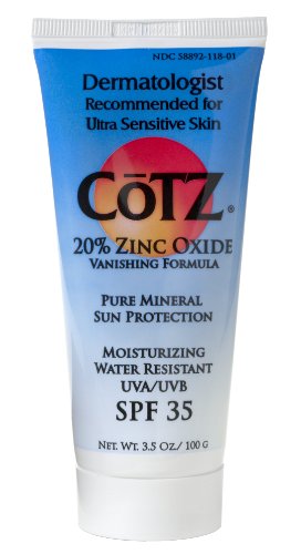 Fallene Cotz 20% Zinc Oxide Vanishing Formula, SPF 35, 3.5 Ounce