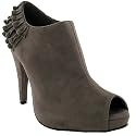 L43 Ladies Peep Toe Taupe Ankle Shoe Boots Sizes 3-8 Uk