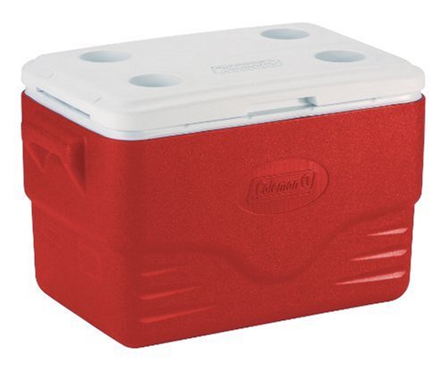 Coleman Molded-Handle 36-Quart Cooler, Red