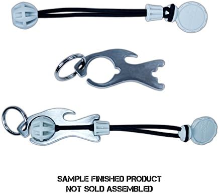 BundeZe Cable Ties and Cord Wrap w/ 4ft Bungee Shock Cord (Black) and Fish Keychain Bottle Opener - Multiple Bundeze colors Great for Cord Management on Cable Cords Fishing Gear Hoses Dock Lines Extension Cords Paracord Bundles and much more