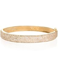 Micro Pave White CZ Bangle in Gold Plate